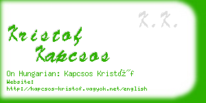 kristof kapcsos business card